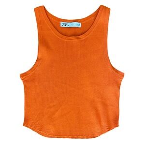 Orange Zara Knit Crop Top Size M